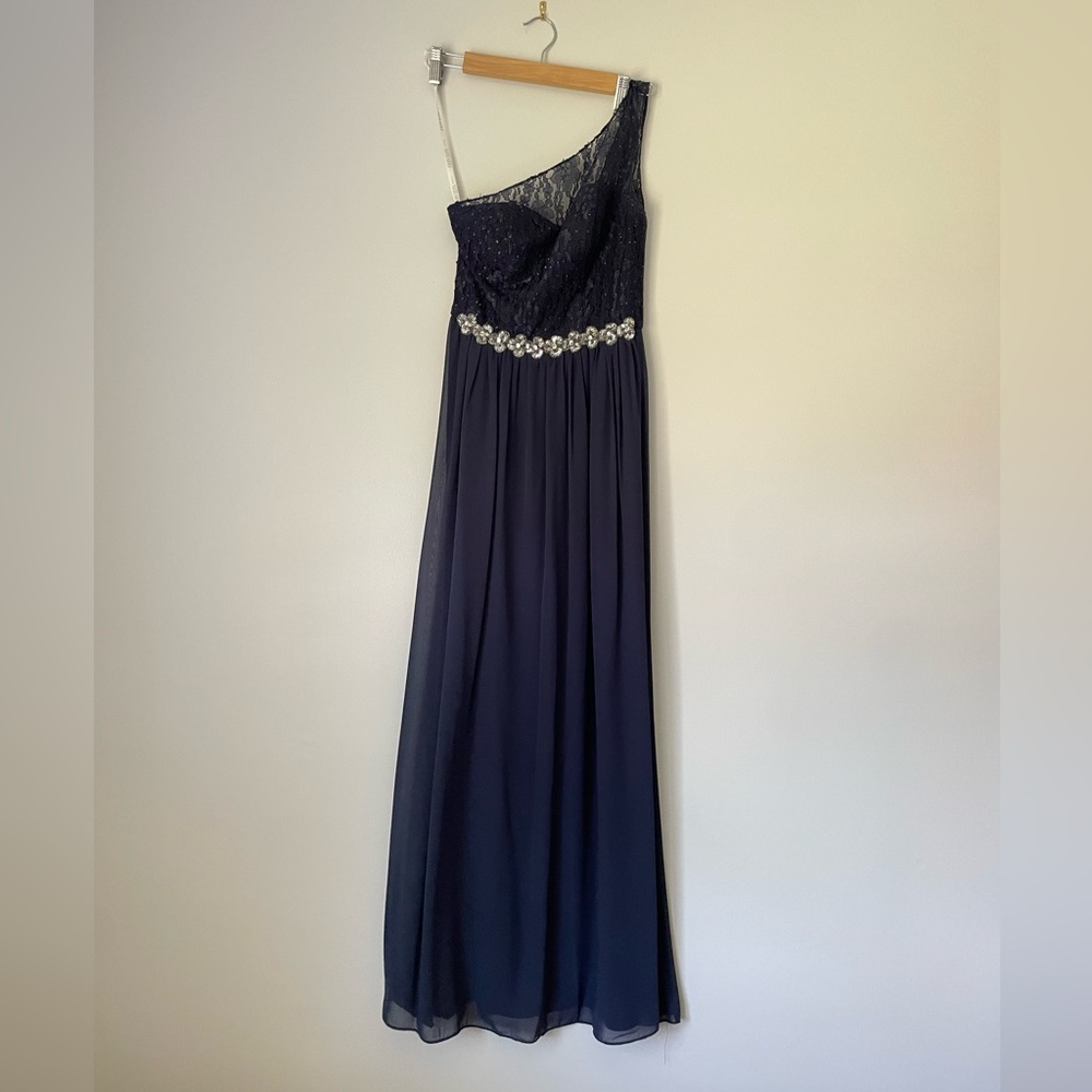 Navy Prom or Bridesmaid one shoulder dress
